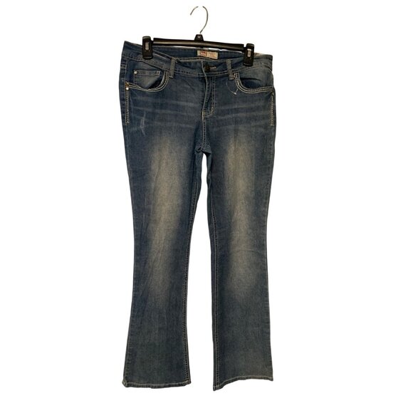 Vintage Y2k LEI Womens Juniors Size 13 Regular Low Rise Slim Bootcut Jeans Blue - Picture 5 of 5